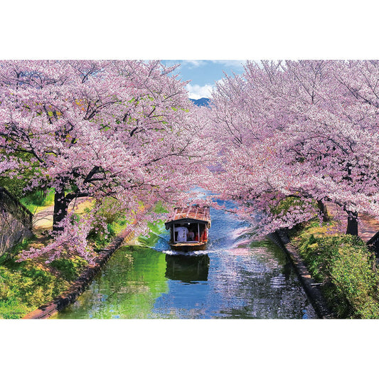 桜と伏見十石舟