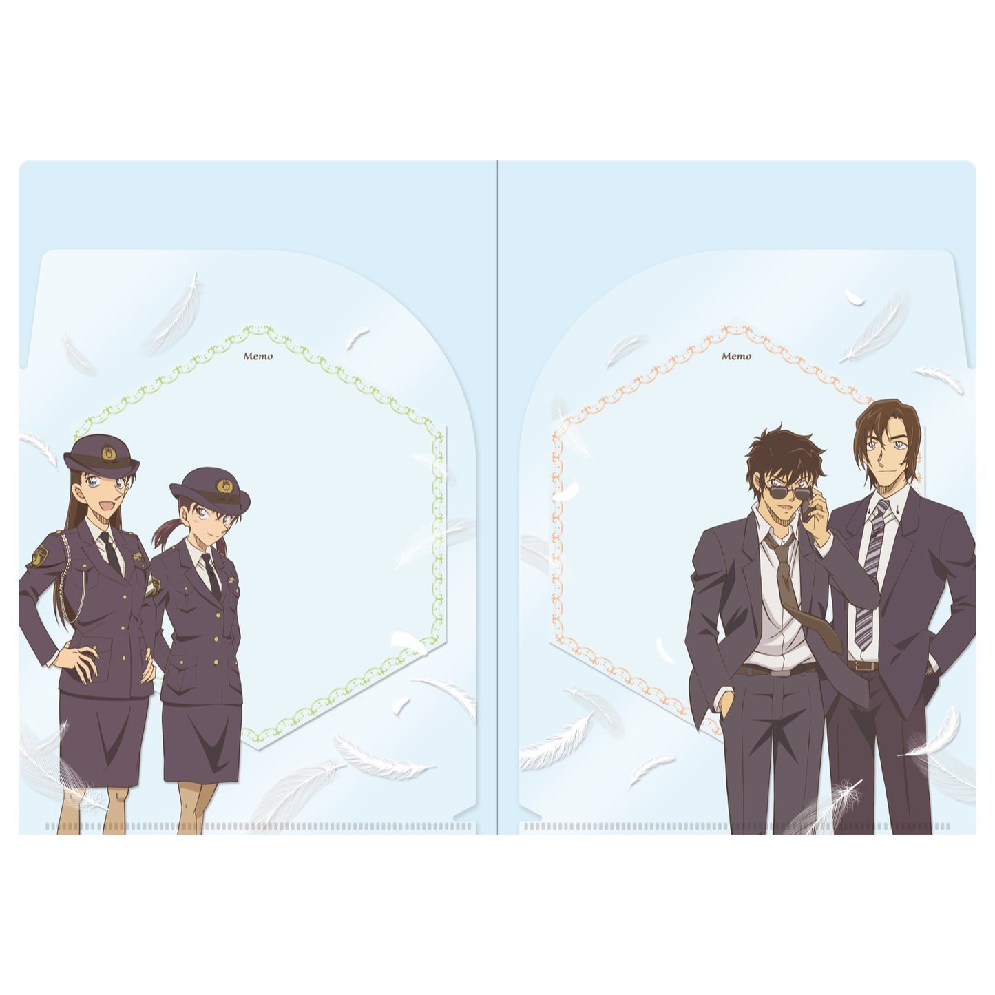 書けるクリアファイルWポケット 名探偵コナン ブルーフラワー