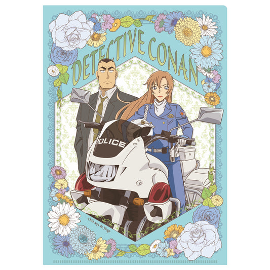 書けるクリアファイルWポケット 名探偵コナン ブルーフラワー