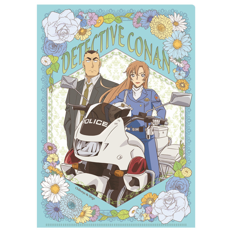 書けるクリアファイルWポケット 名探偵コナン ブルーフラワー