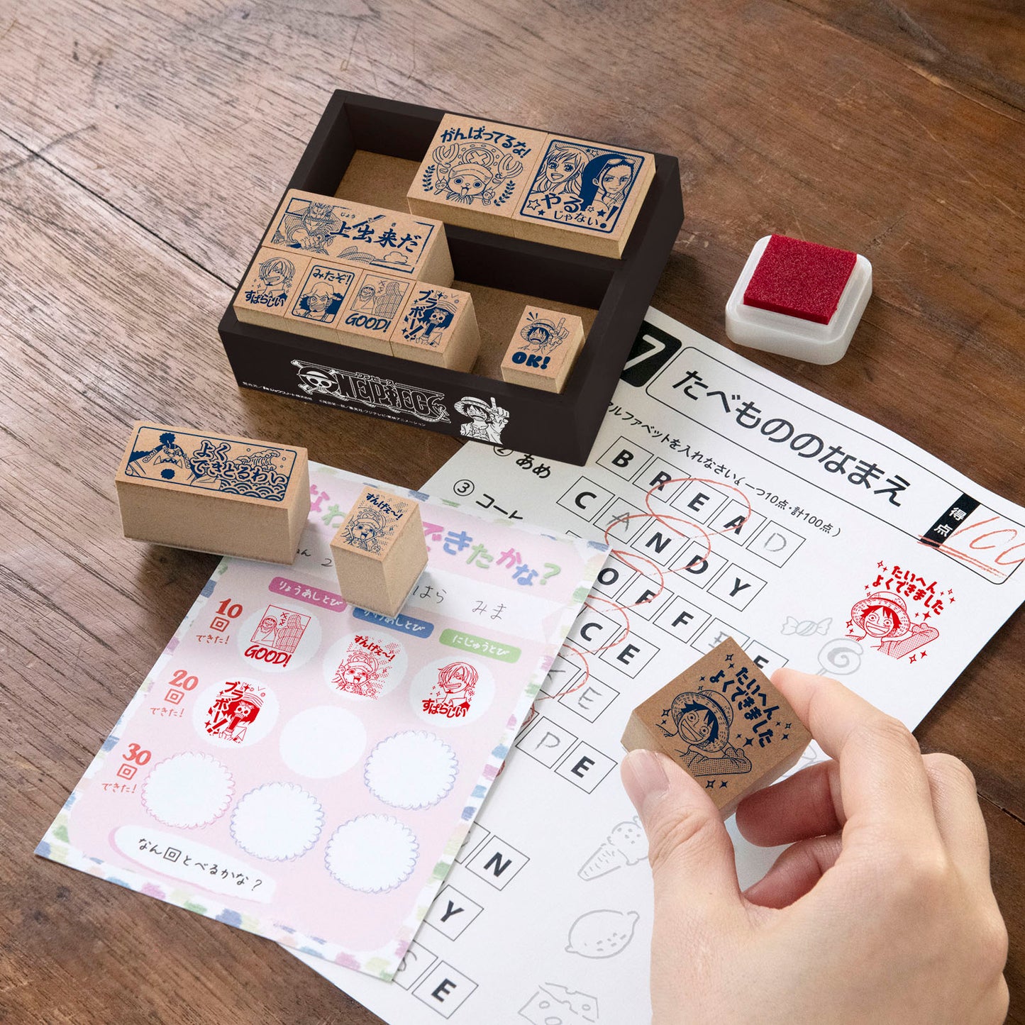 ワンピース　木製ごほうびスタンプ