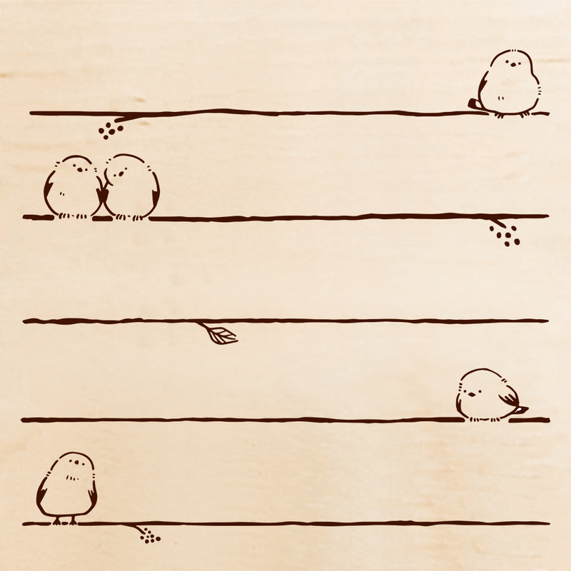 いろどりはんこ　シマエナガ　ひとやすみ