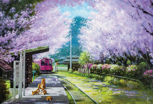 春のプラットホーム